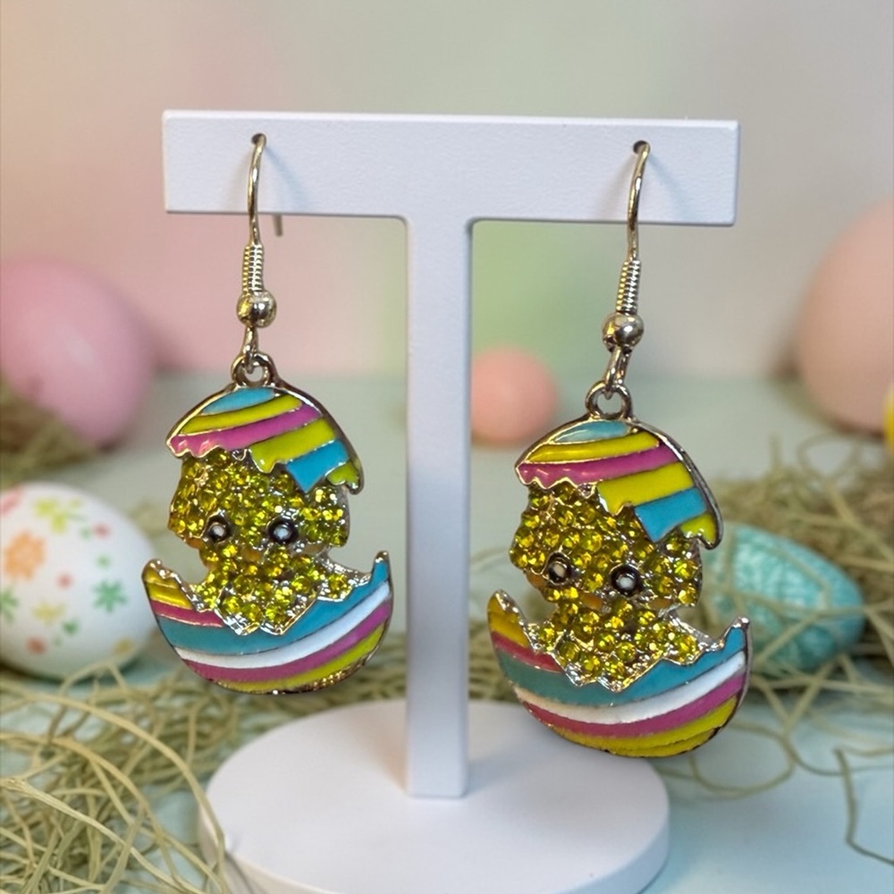 Easter Egg Dangle Earrings • Spring Pastel Jewelry